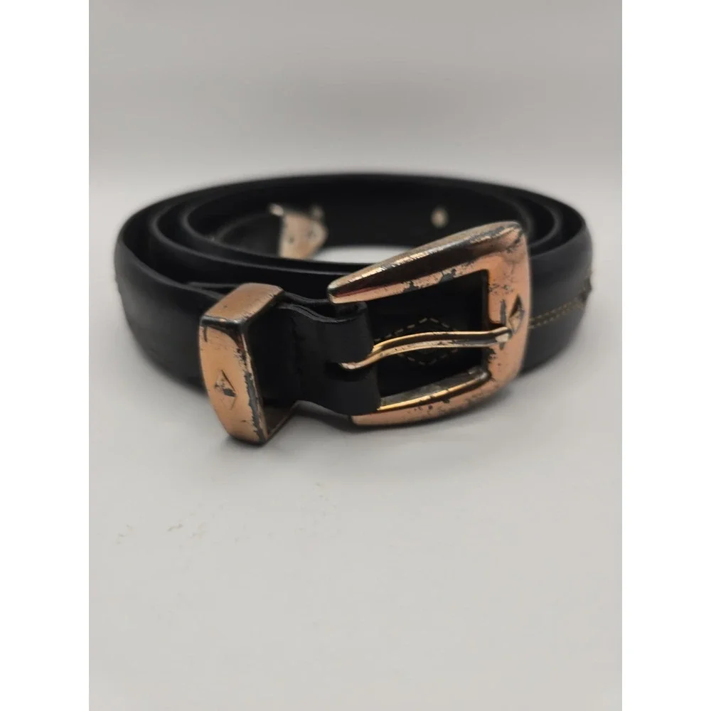 Brighton Womens Size 48 Black Leather Belt
